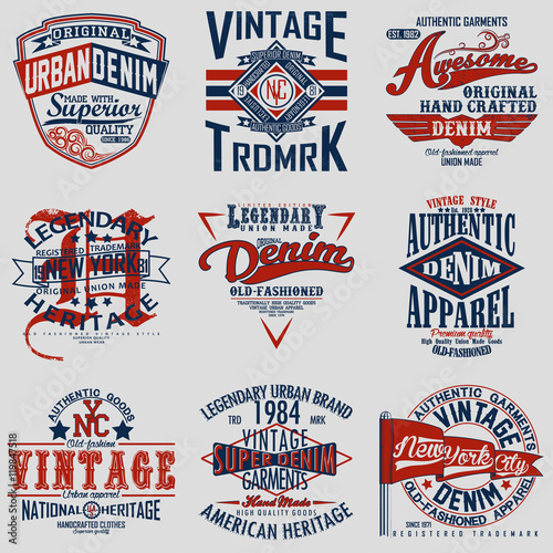 set of tee shirt print design
