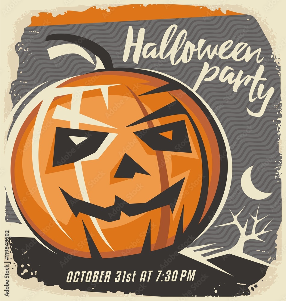 Halloween pumpkin on old paper background Halloween pumpkin on old paper background
