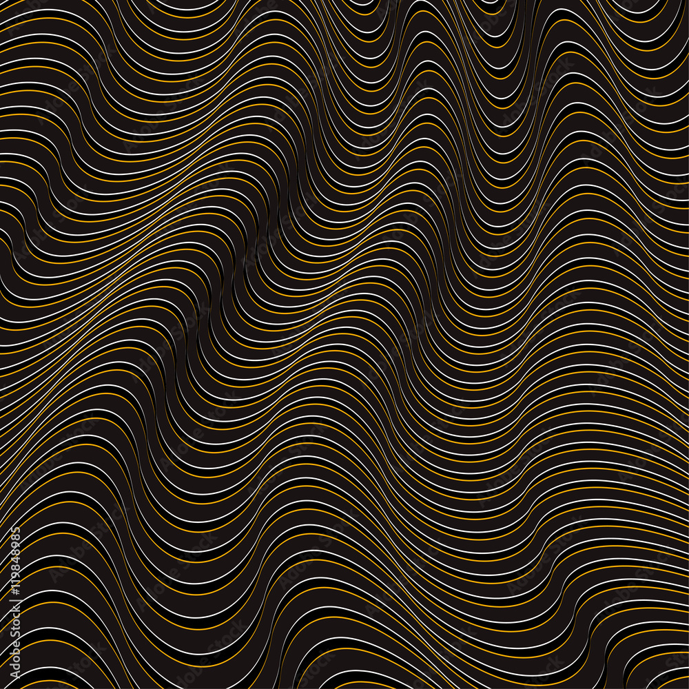 A black and orange optical illusion. Vector Illustration