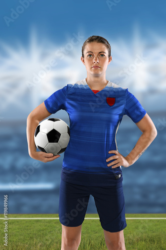 Female Soccer Player Holding Ball © R. Gino Santa Maria