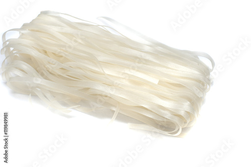 Bundle of uncooked rice noodles