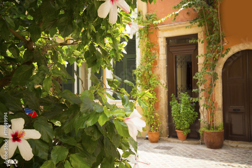 Greece  Chania.view of cozy narrow streets