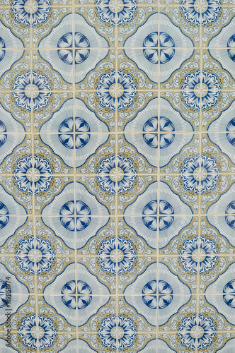 Abstract old traditional azulejos tiles in Portugal