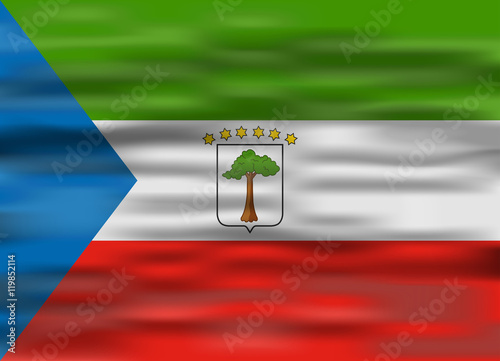 realistic flag equatorial guinea