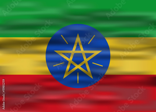 realistic flag ethiopia