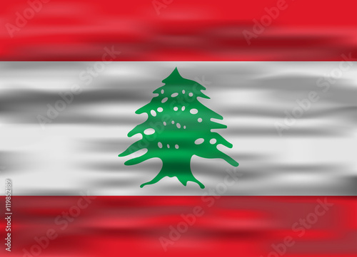 realistic flag lebanon