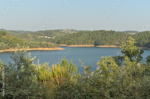 Zezere River scenery in Amendoa village, Tomar, Portugal photo