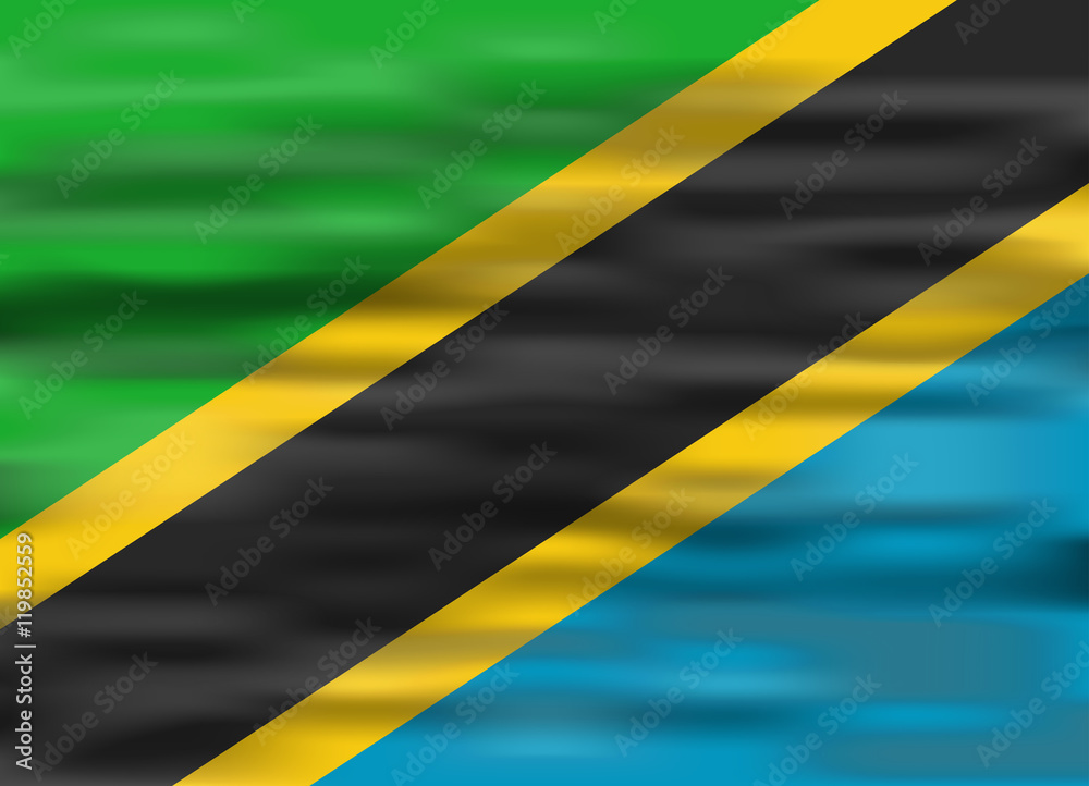 realistic flag tanzania realistic flag tanzania
