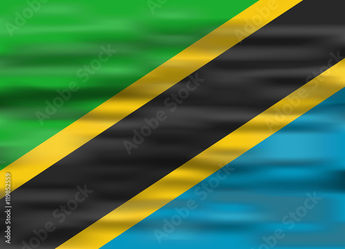realistic flag tanzania