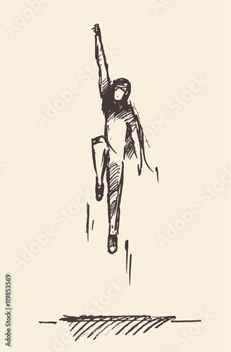 Drawn vector boy waving cloak freedom happiness