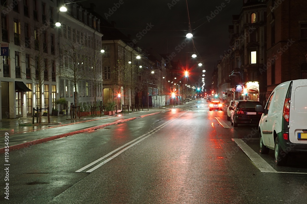 Urban street at night