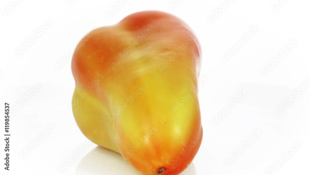 Close up video of fresh red yellow pepper rotating at white background. Vegetable background. Full Hd loopable stock footage clip.
Close up video of fresh red yellow pepper rotating at white background. Vegetable background. Full Hd loopable stock footage clip.