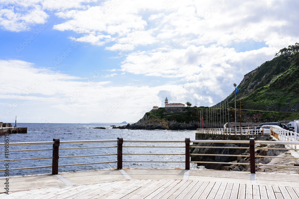 Obraz premium Beautiful seaview from green forest