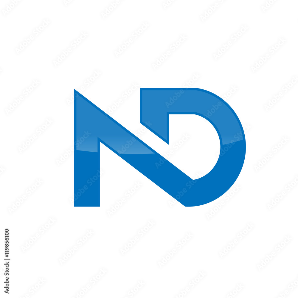 elegant letter ND logo concept, ND letter, ND symbol Stock Vector