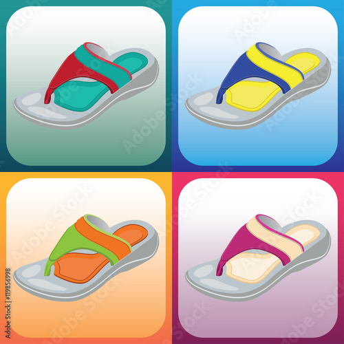Sandal vector for your design on colorful background