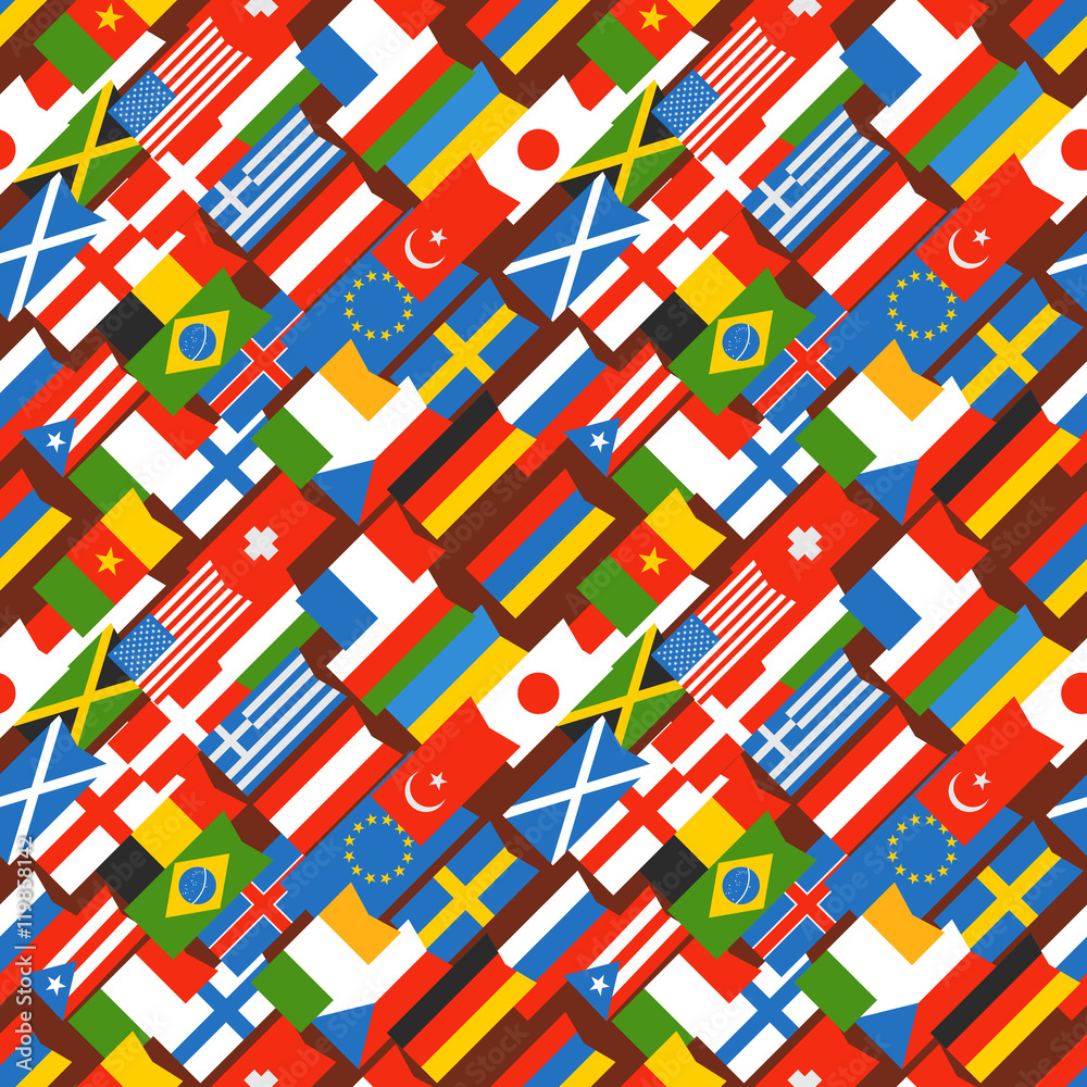 Different color flags seamless background Different color flags seamless background