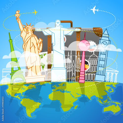Vacation travelling composition with the bag