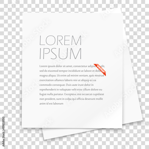 Vector paper frame isolated on transparent background. Vector il