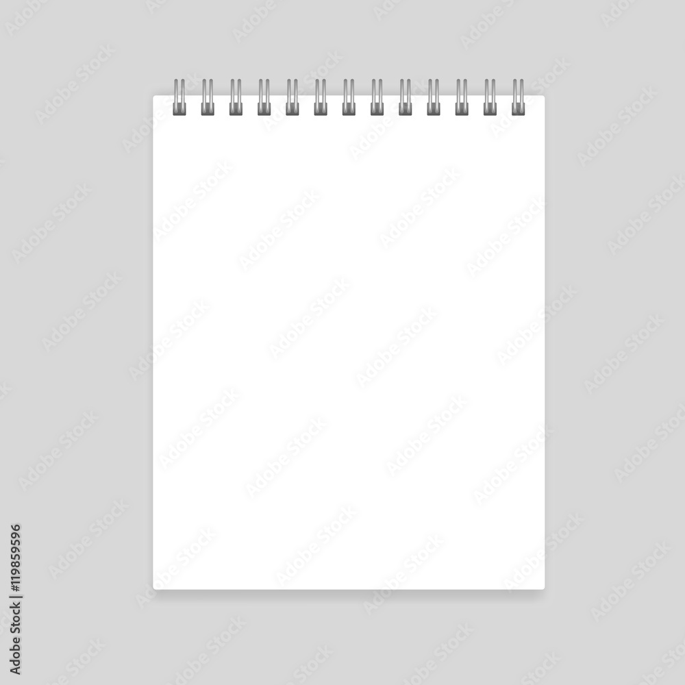 Blank realistic top spiral notebook mockup Blank realistic top spiral notebook mockup