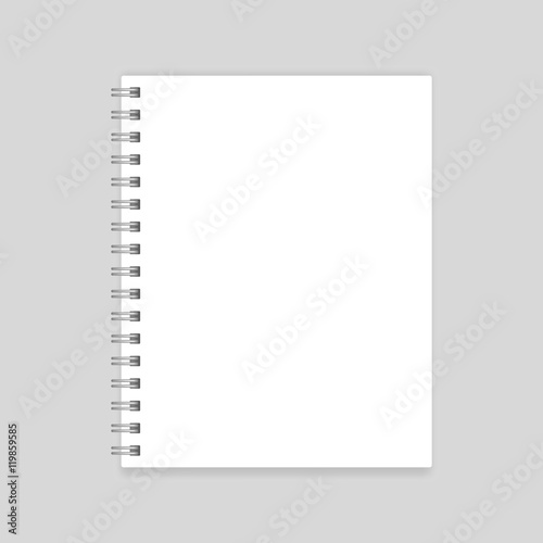 Blank realistic spiral notebook mockup