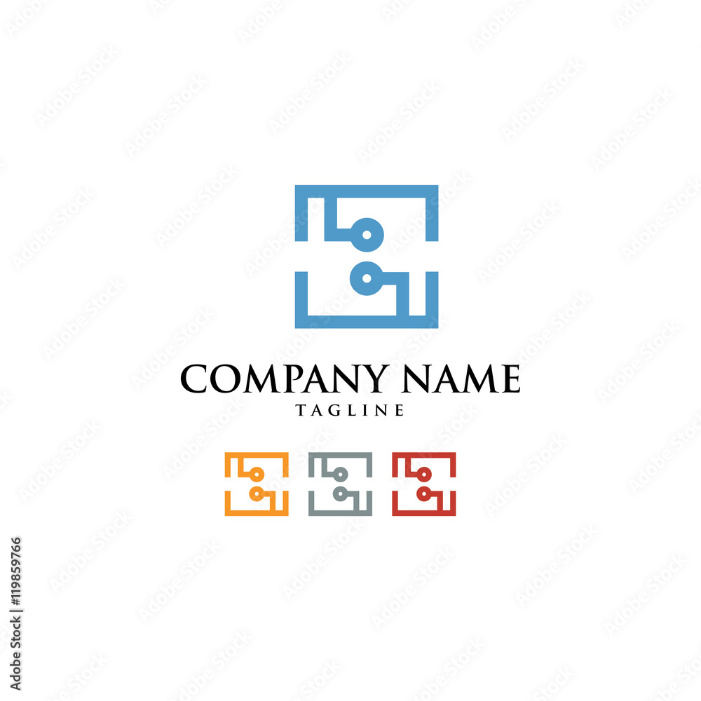Technology Computer Digital Internet Logo Icon Vector Technology Computer Digital Internet Logo Icon Vector