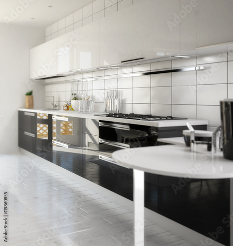 Cute designed kitchen (focus)