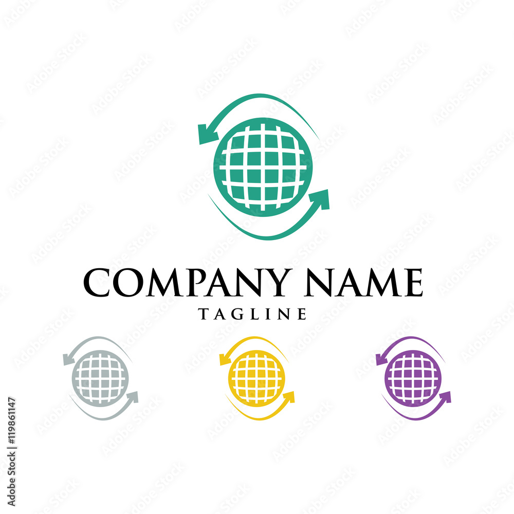 Globe Earth Planet Circle Icon Vector Logo Globe Earth Planet Circle Icon Vector Logo