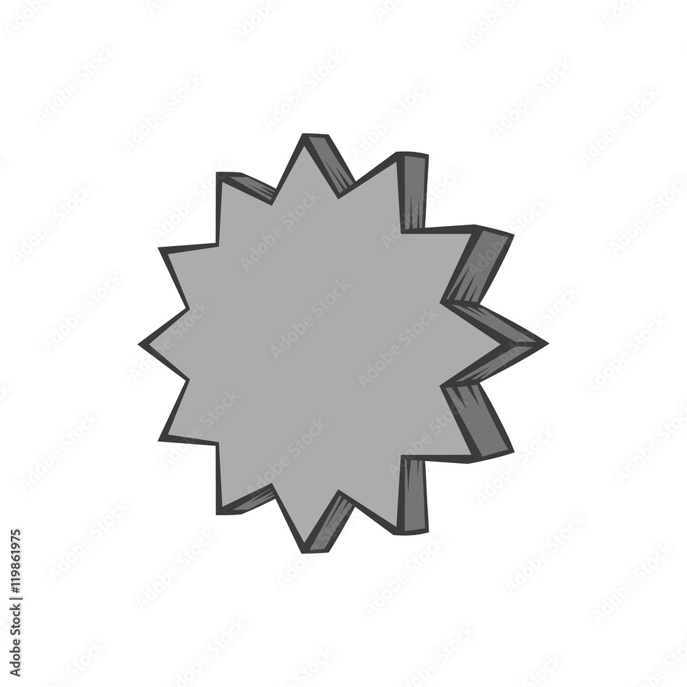 Scalloped star icon in black monochrome style isolated on white background. Figure symbol. Vector illustration Scalloped star icon in black monochrome style isolated on white background. Figure symbol. Vector illustration