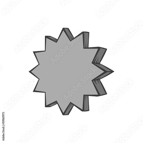 Scalloped star icon in black monochrome style isolated on white background. Figure symbol. Vector illustration