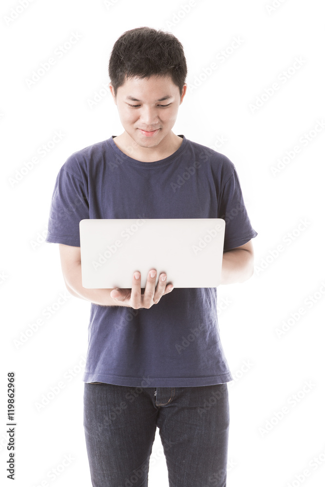 Young man isolated on white. Asian male model Young man isolated on white. Asian male model