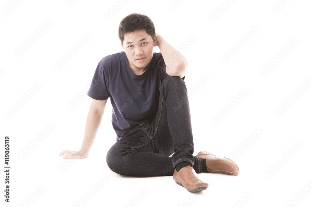 Young man isolated on white. Asian male model Young man isolated on white. Asian male model