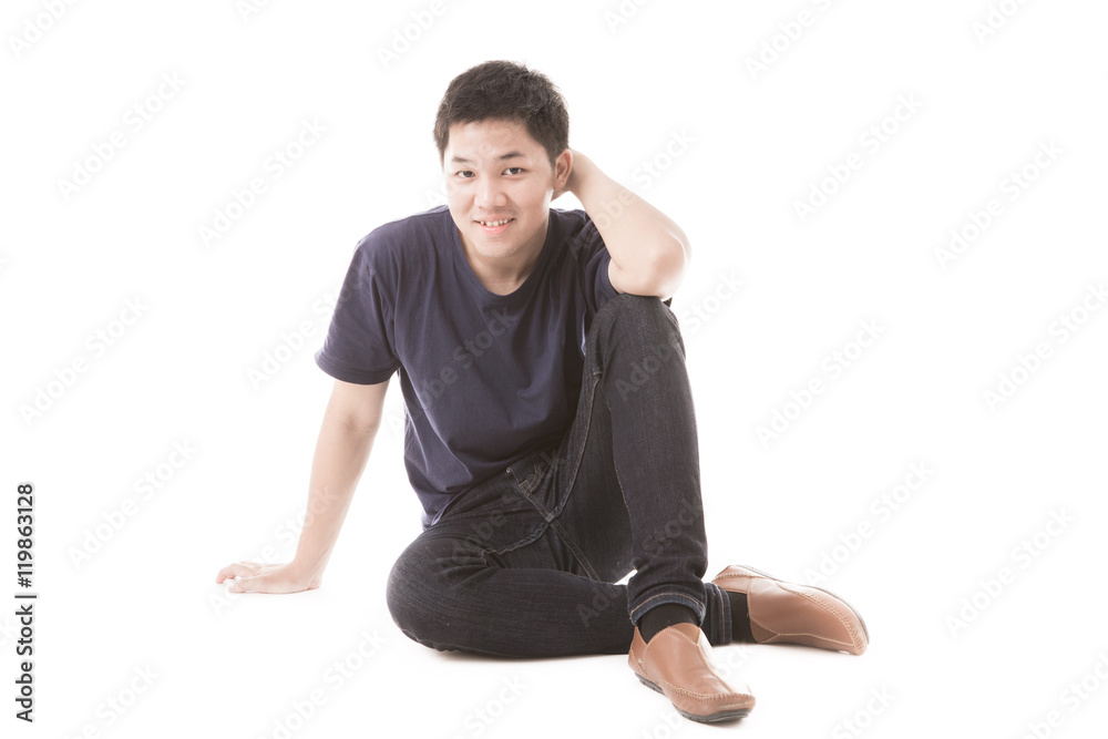 Young man isolated on white. Asian male model Young man isolated on white. Asian male model