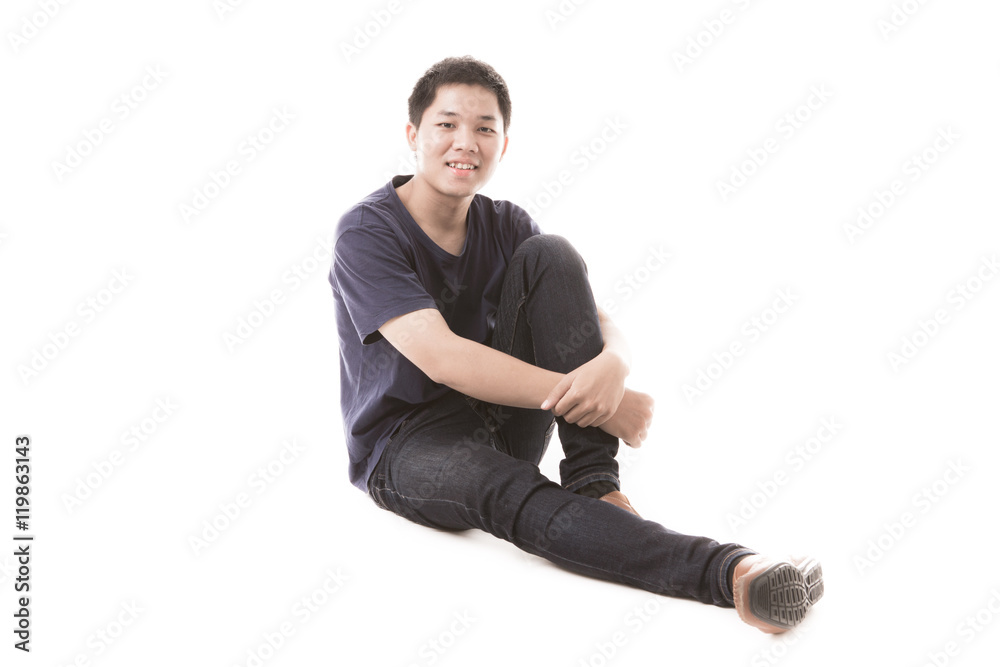 Young man isolated on white. Asian male model Young man isolated on white. Asian male model