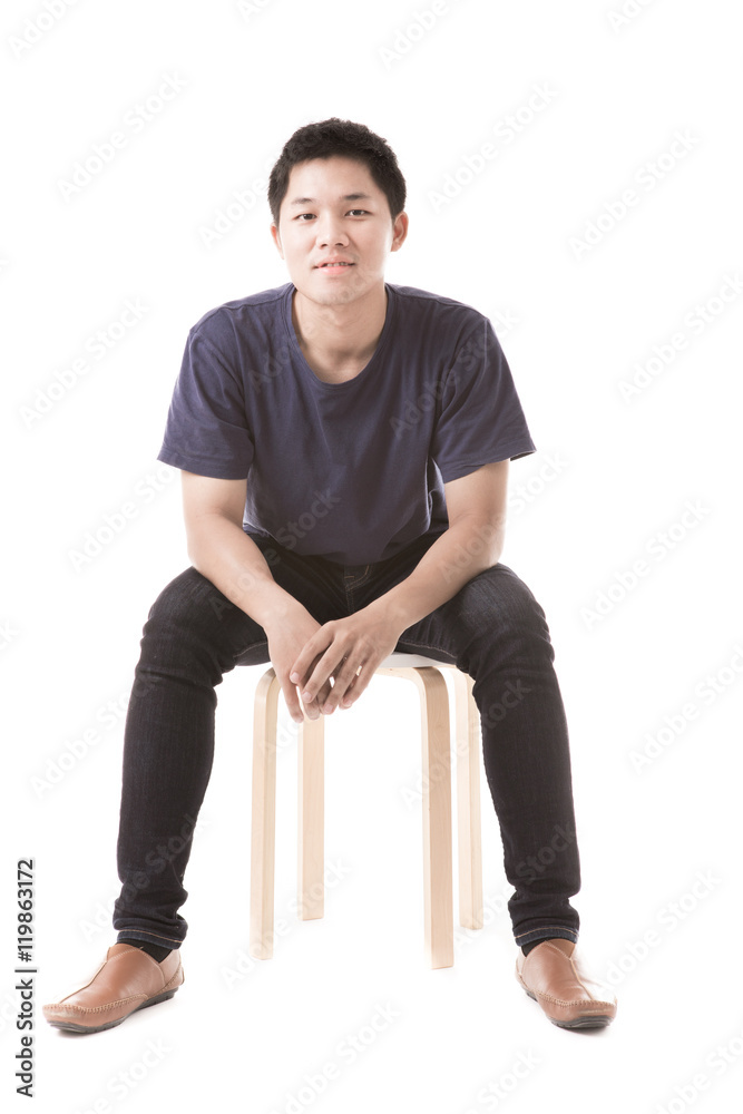 Young man isolated on white. Asian male model Young man isolated on white. Asian male model