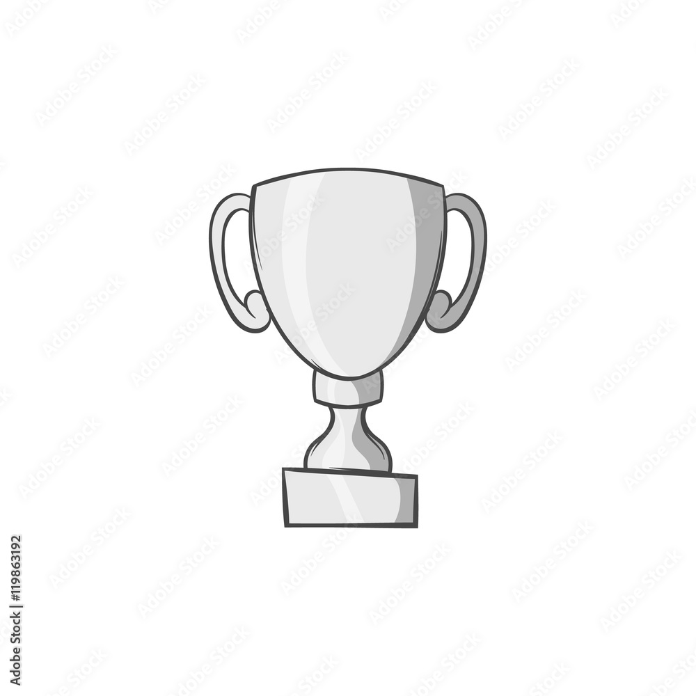 Trophy icon in black monochrome style isolated on white background. Sport symbol. Vector illustration Trophy icon in black monochrome style isolated on white background. Sport symbol. Vector illustration