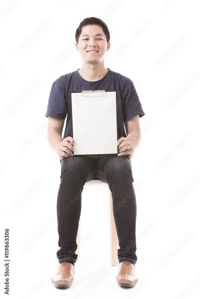 Young man isolated on white. Asian male model Young man isolated on white. Asian male model