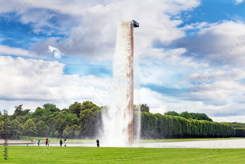 VERSAILLES, FRANCE - JULY 02, 2016 : Floating Waterfall Stuns in photo