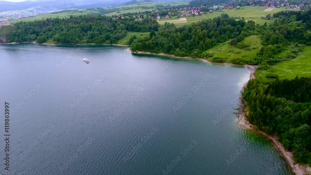 aerial view of beautiful lake aerial view of beautiful lake