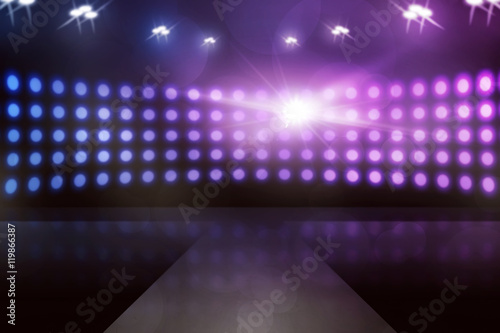 Empty stage with lamp sparkling, you can put your design on it photo