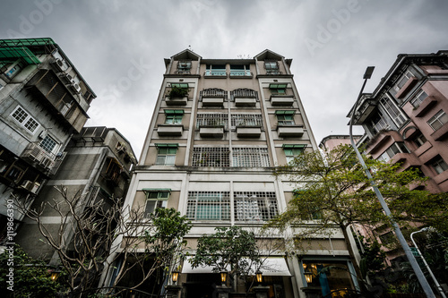 Buildings near Dongmen, in the Da'an District, of Taipei, Taiwan