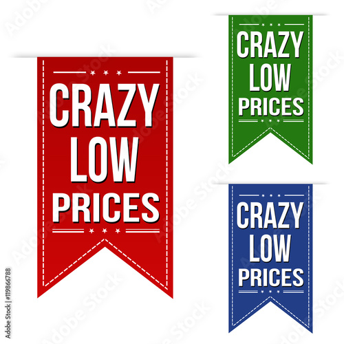 Crazy low prices banner design set