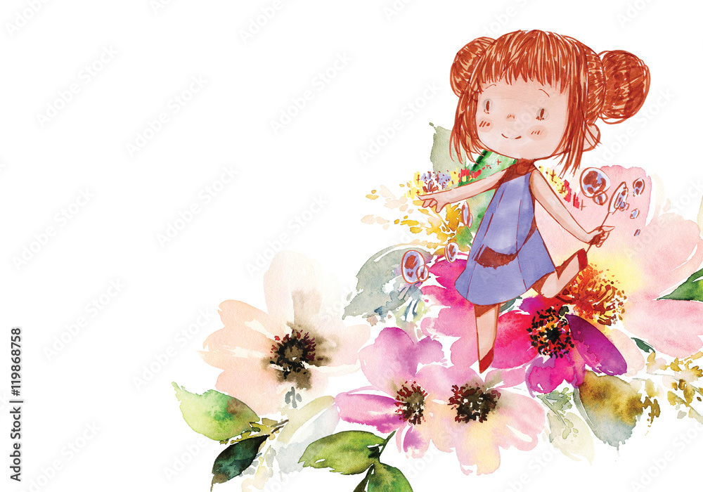 Greeting card with flowers Greeting card with flowers