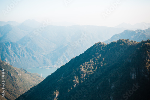 layers of mountains, great panorama and landscape- filtered colors © aledesun