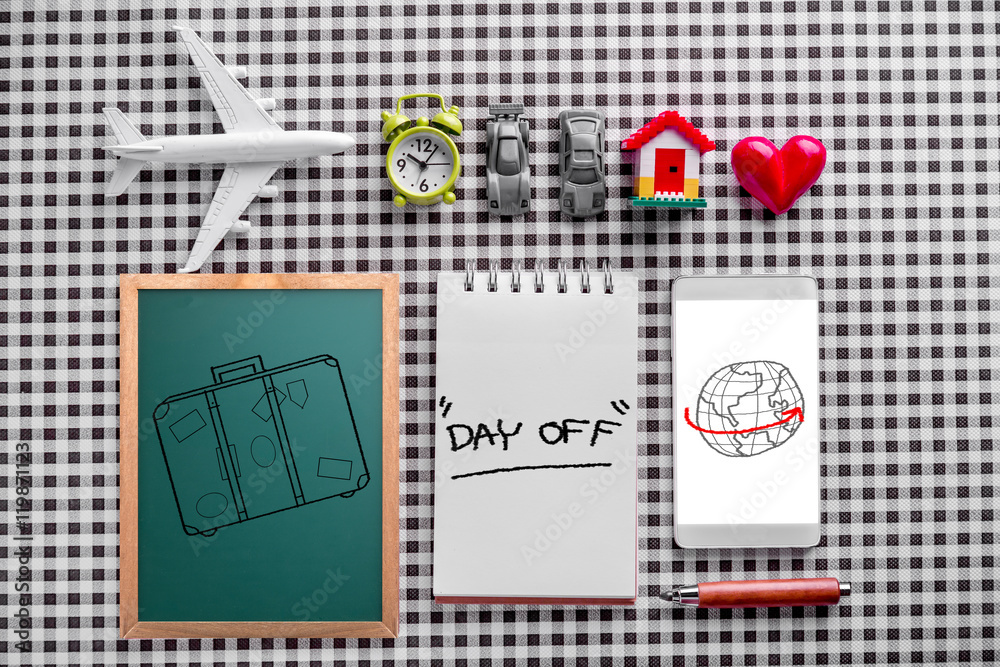 travel concept with corkboard smartphone travel concept with corkboard smartphone