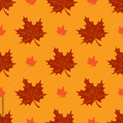 Seamless maple leafs pattern