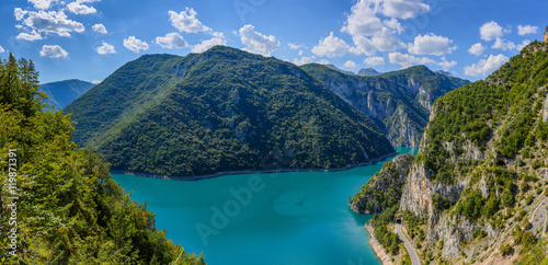 Great big panorama canyon Piva in Pluzine town area.