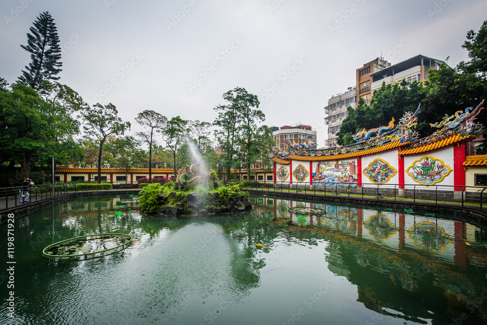 Pond at a park in the Datong District, in Taipei, Taiwan.