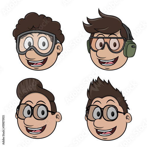 head with glasses illustration design