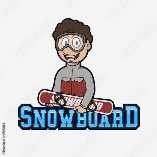 snowboard logo illustration design