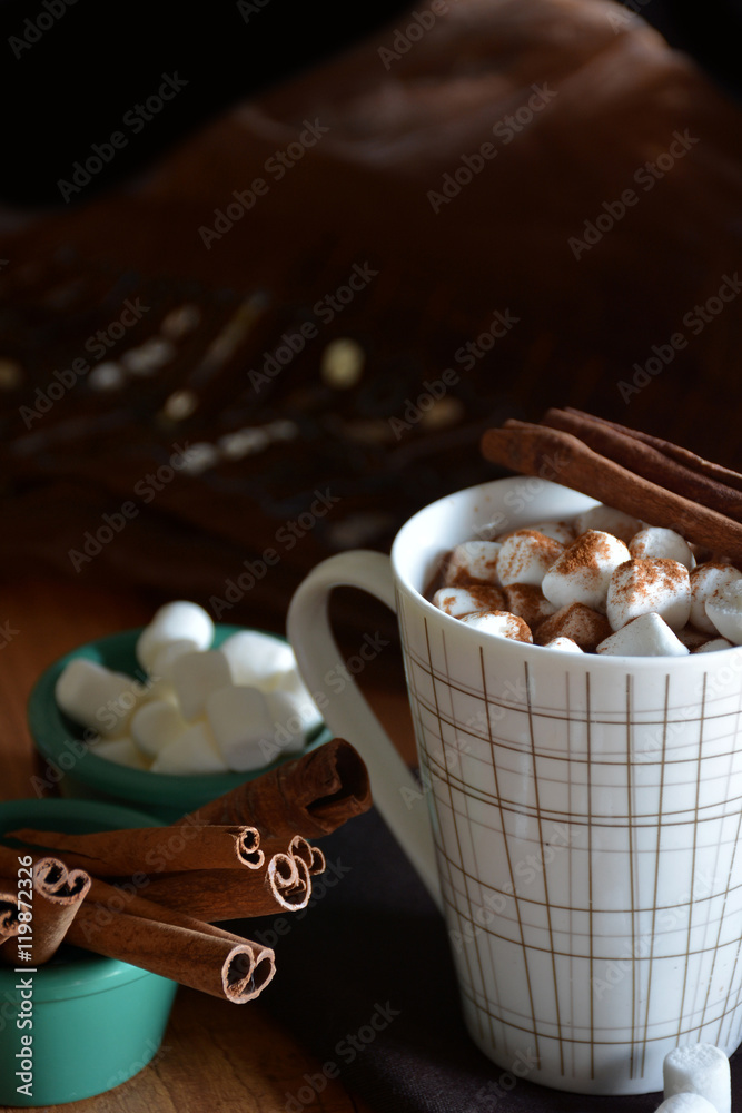 Cup of hot chocolate with marshmallows Cup of hot chocolate with marshmallows